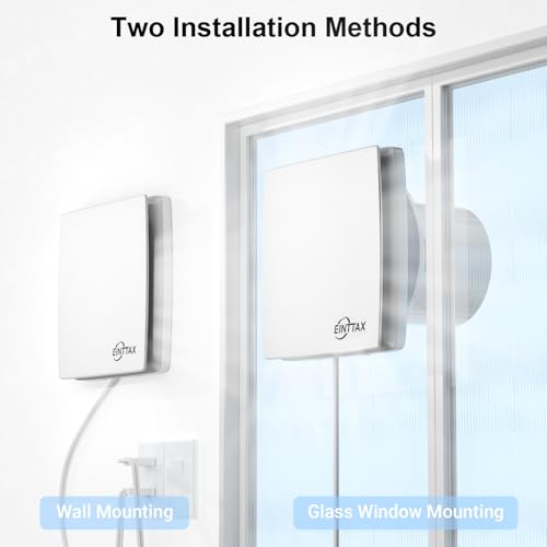 4 Inch Wall Mount Bathroom Exhaust Fan, 56 CFM Plug in Wall Exhaust Fan, Quiet Bathroom Window Fan with Backdraft Damper for Kitchen, Garage, Office, Grow Tent, 12W, White (No Timer) - style: Basic-with Plug