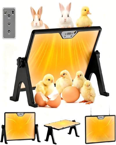 Chick Brooder Heating Plate with Remote Control, 180W Safe Radiant Poultry Heater, Adjustable Height & Digital Thermostat, UL Listed 110V Brooder Heater for Chicks, Ducklings, Quail, Backyard Poultry