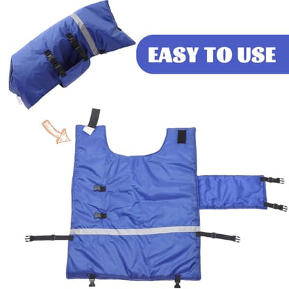 Beavorty Waterproof Calf Vest Warm Coat with Adjustable Buckle Windproof Design for Livestock Winter Apparel Pasture Supplies 42.51X33.46X0.39In