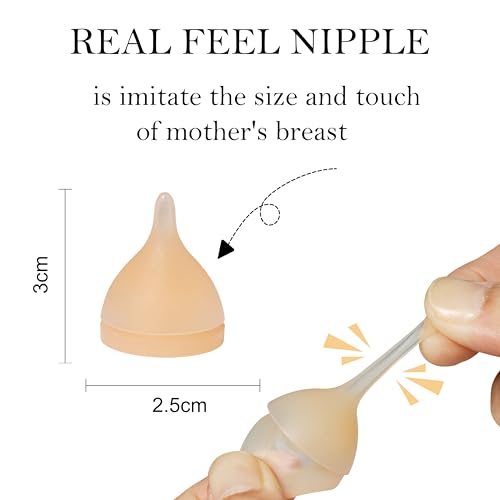 Doggiema Silicone Feeding Nipple and Syringes for Newborn Kittens, Puppies, Rabbits, Small Animals, Bubble Milk Bowl (3 Size Nipple+3 Syringes) - size: Replacement Nipple (5 Nipple+3 Syringes)