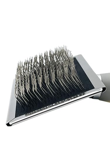 Warren London Long Pin Slicker Brush for Dogs – Professional Dog Grooming Brush for Doodles, Poodles & Long Coats – Removes Mats, Tangles & Loose Undercoat – Gentle Detangling with Comfort Gel Handle - style: Gel Handle