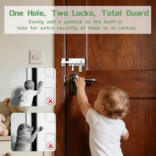 Alise 4 Inch Slide Lock SUS304 Stainless Steel Gate Latch, Slide Bolt Latch,Thickened Heavy Door Latch Lock, Black Barrel Bolt Latch, Security Slide Latch Lock MCX7004-W - color: White, size: 4 Inch (Regular)