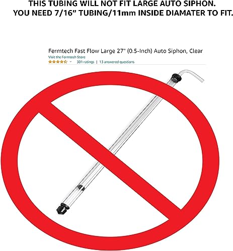 Fermtech Vinyl PVC tubing Certified (NSF 51) Multipurpose Food Grade Beer Brewing Line Clear Tubing, Kegerator, Wine Making, Aquaponics, Air Hose, 5/16 ID - 7/16 OD, Clear (100 Feet) - size: 100 Feet