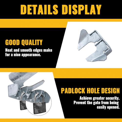 VIVIDA Butterfly Gate Latch 1-3/8" to 1-5/8", Wall Mount Butterfly Latch with Padlock Hole, for 1-3/8" to 1-5/8" Gate Frame, Chain Link Fence Parts, 2 PCS - color: Silver, 2 Pack