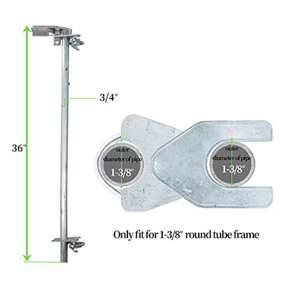 HITTITE 36" Chain Link Drop Rod for Double Gate, Pull Style Chain Link Fence Gate Latch for 1-3/8" Frame, Heavy Duty Drop Bolt Ground Latch for Metal Gates