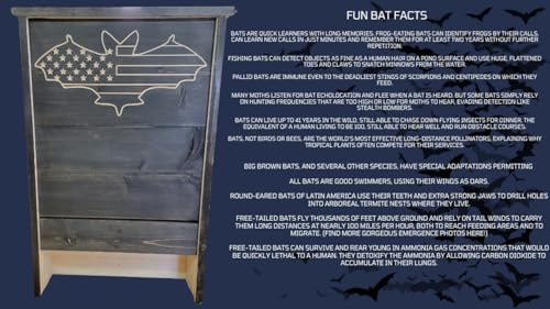 Made in USA- XL Black Stained Pine Bat House, 3 Chamber Bat Box, Easy-to-Install Wooden Bat House Kit, Weather-Resistant Bat Houses for Outdoors, with Mounting Screws - Applewood Outdoor - style: XL 3 Chamber Black