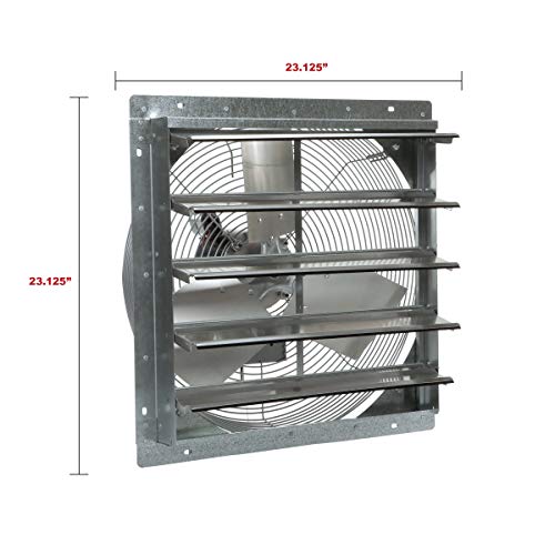 TPI Corporation CE20-DS Direct Drive Exhaust Fan – 120 Volt, 20 Inch Shuttered Industrial Fan. Workshop Ventilation Fans