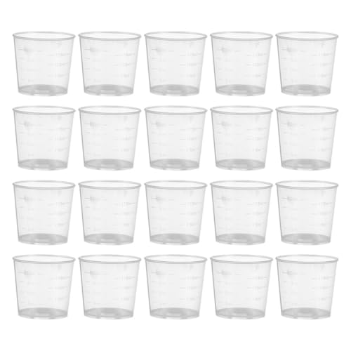 HEMOTON 30pcs Reptile Feeding Cups Set 20ml Graduated Measuring Bowls for Lizard Gecko Water and Food Feeder Pet Terrarium Supplies