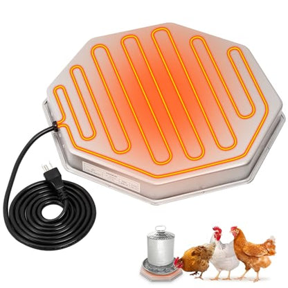 Poultry Chicken Water Heater for Winter,14In 125 Watts Chicken Waterer Heated Base,Heated Chicken Waterer for Metal Drinking Fountains Chicken Coop