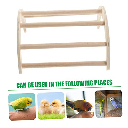 UKCOCO Natural Wooden Chicken Perch for Chick Brooder Rod Training Rack and Roosting Bar for Chicken Coop Chick for Young Birds and Poultry