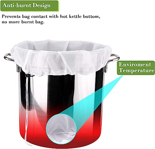 5 Pack Brew Bags Reusable, Extra Large 26"x22" Fine Mesh Strainer Bag for Home Brewing Hops Grains Wine Beer Making Drawstring Straining Brew in a Bag