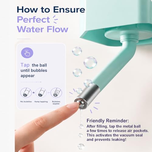47OZ No-Drip Small Animal Water Bottle, Large Capacity Leakproof Hanging Pet Water Dispenser for Cage Crate, Water Feeder for Guinea Pig, Hamster, Rabbit, Ferret, Chinchilla (Green) - color: Green