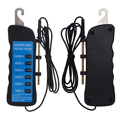 Electric Fence Voltage, Schrikdraad Sr Digital Electrical Fence Neon Fence Voltage Meter, 10000V Fault Farming Equipment, Electric Tool, Electric Fee Sr with 6Pcs for Farm