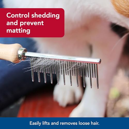 Coastal Pet Safari Dog Shedding Combs - Dog Shedding Brush for Dogs with Short and Long Hair - Different Sized Teeth for Undercoat Rake - 7" x 1.5" (Pack of 2) - size: 7" x 1.5" (Pack of 2)