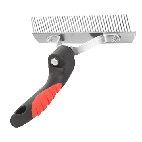 UPKOCH Practical Horse Hair Grooming Comb with Rubber Handle Metal Tooth Rake for Shedding and Mud Removal Comfortable Grip and Large Animals Massage Tool