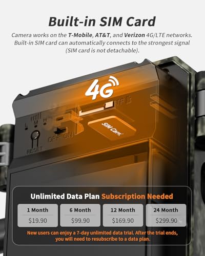 SEHMUA Trail Camera 2 Packs, Cellular Trail Cameras 4G LTE Live View with Built-in SIM Card 0.2s Trigger Speed Game Camera with Night Vision Motion Activated Waterproof Trail Cam - size: 2K Live View 2packs