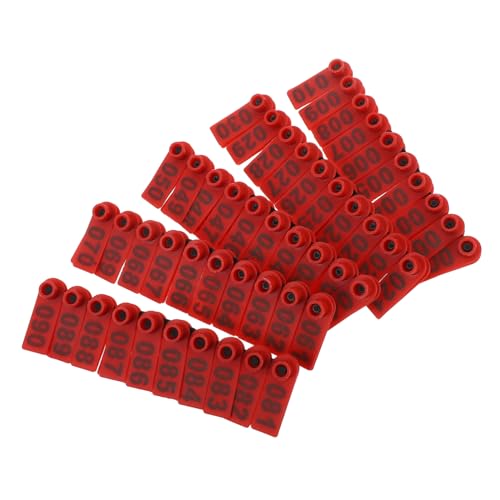 100pcs Animal Ear Tag Applicator Kit Plastic Livestock Tags Numbers Easy Identification for Goats Cows Sheep Pigs