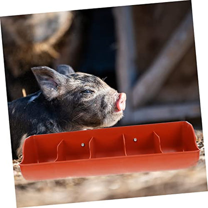 Kisangel Compartment Plastic Pig Feeding Trough Hanging Wall Feeder Pet Farm Supply