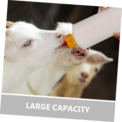 2sets Replaceable Lamb Feeding Bottle Goat Milk Bottle Sturdy Livestock Milk Feeders Easy Cleaning