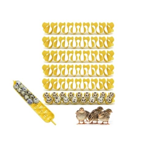 Quail Egg Rack Compatible with Maticoopx 30 Incubator, Snap-On Tray Holds 102 Eggs, Space-Saving Egg Holder for Large Quail Eggs (6 Pack) (Vibrant Yellow)