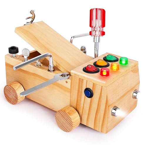 Montessori Schraubendreher Brett, Montessori Busy Board Spielzeug ab 2-6 Jahr, Montessori Activity Board Holzspielzeug Motorikspielzeug Lernspielzeug für Babys Kleinkinder Jungen Mädchen