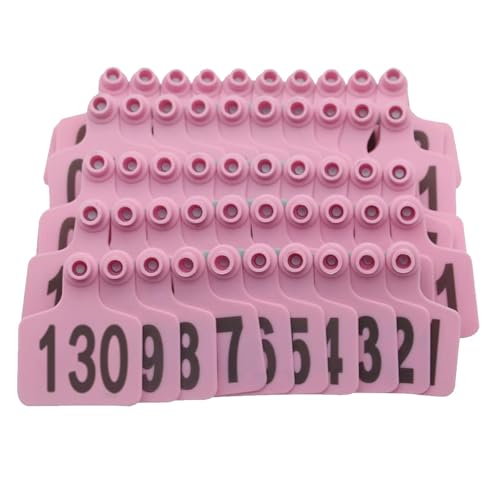 Cattle Ear Tags Livestock Ear Tags Animal Ear Tag for Cows Goats Sheep Pigs Animal Identification Earring Tag pick粉色 001-100