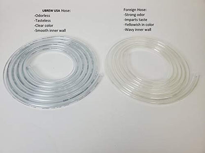 3/16" ID (5 mm) 7/16" OD (11 mm) Food Safe Certified (NSF 51) Vinyl PVC tubing Multipurpose Food Grade Beer Brewing Line Clear Tubing, Kegerator, Wine Making, Aquaponics, Air Hose (50 Feet) - size: 50 Feet