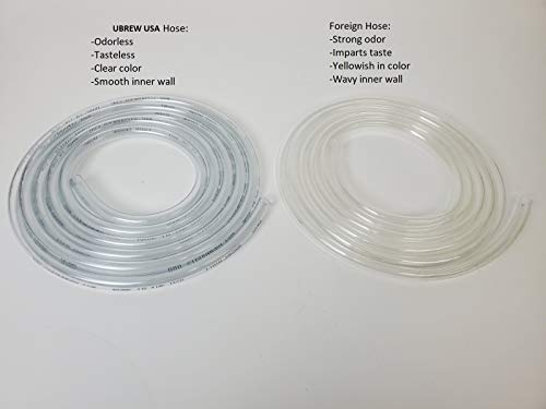 3/16" ID (5 mm) 7/16" OD (11 mm) Food Safe Certified (NSF 51) Vinyl PVC tubing Multipurpose Food Grade Beer Brewing Line Clear Tubing, Kegerator, Wine Making, Aquaponics, Air Hose (100 Feet) - size: 100 Feet