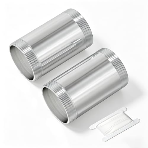 TAISHER 2PCS Stainless Steel Pipe Fittings, 2" NPT Male x 2" NPT Male Threaded, 6" Length Nipple Cast Pipe - size: 2" MNPT 2pcs
