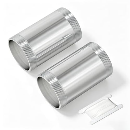 TAISHER 2PCS Stainless Steel Pipe Fittings, 1-1/2" NPT Male x 1-1/2" NPT Male Threaded, 6" Length Nipple Cast Pipe - size: 1-1/2" MNPT 2pcs