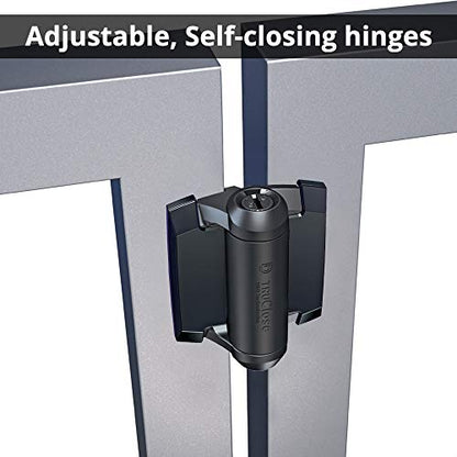 D&D Technologies MLTPTCA1CAPSPKA Pool Safety Gate Hardware Kit with MagnaLatch Top Pull 20-inch Gate Latch, Self-Closing TruClose Hinges and Safety Cap for Child Protection & Spacer for 2" Gate Gaps