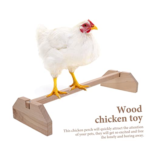 Happyyami Wooden Chick Perch Stand for Chickens and Birds Durable Natural Wood Roosting Bar Comfortable Perch for Brooder Coop and Farm Use
