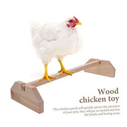 Happyyami Wooden Chick Perch Stand for Chickens and Birds Durable Natural Wood Roosting Bar Comfortable Perch for Brooder Coop and Farm Use