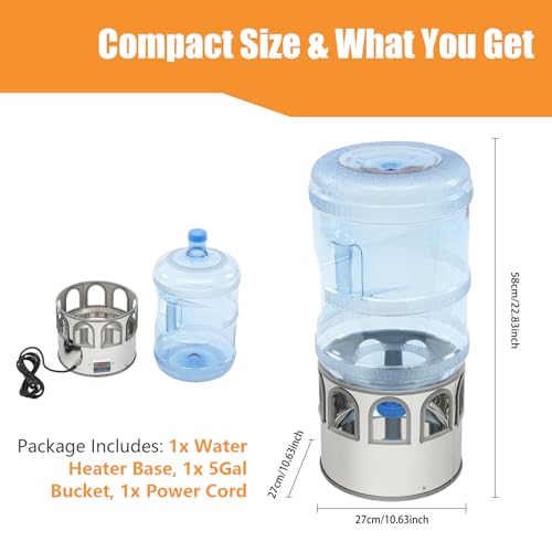 Chicken Water Heater, Heated Water Bowl for Chickens, Chicken Water Heater with 5 Gallon Bucket, All-Season Heated Poultry Waterer for Chickens and Ducks