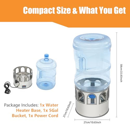 Chicken Water Heater, Heated Water Bowl for Chickens, Chicken Water Heater with 5 Gallon Bucket, All-Season Heated Poultry Waterer for Chickens and Ducks