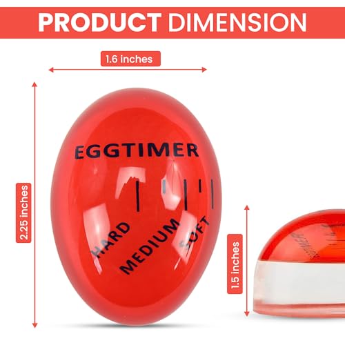 Iconikal Egg Timer 2-Pack, BPA Free Color Changing for Soft or Hard Boiled Eggs - color: Red