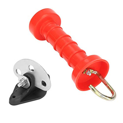 Dioche Electric Fence Gate 10 Pcs Insulated Spring Gate Handles with 10 Insulators for Electric Fence, Safe and Durable Stainless Steel & HDPE, Perfect for Farm Gates