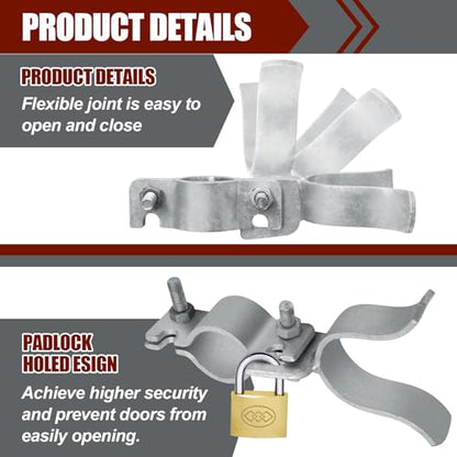 1-3/8" x 1-5/8" Chain Link Gate Latch,Galvanized Fence Gate Latch Fork Latch,Durable Chain Link Fence Lock for Farm Use Property Ownersz(Silver) - size: 1-3/8" x 1-5/8"