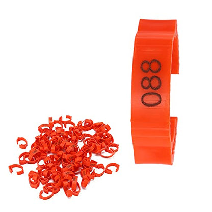 100Pcs Colorful Plastic Chicken Leg Buckle Rings, Retractable Poultry Identification Bands for Chicken Duck Bird, Safe and Material for Poultry Feeding Supplies (Red (100 Pieces per Pack)) - color: Red (100 pieces per pack)