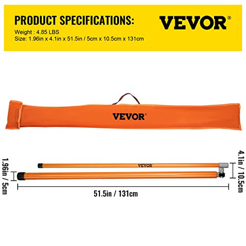 VEVOR Height Stick for Trucks, 15 FT Load Height Measuring Stick with Carrying Bag, Non-conductive Truck Stick with Adjustable Pole for rucks, Car Haulers - size: 15ft