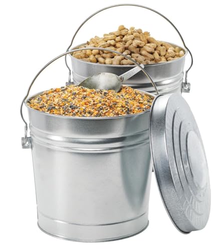 Behrens 6 Gallon Rust Proof Galvanized Steel Locking Lid Dry Storage Recyclable Trash Can for Outdoor and Indoor Storage and Waste Disposal
