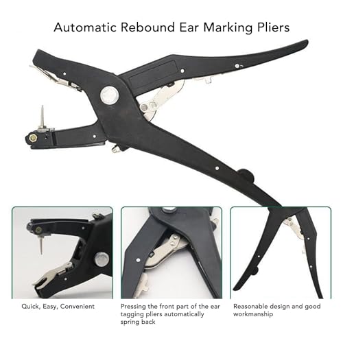 Livestock Ear Tag Applicator, 1 Piece Universal Metal Ear Tag Pliers Kit, Sheep Lamb Ear Tag Tool for Livestock Animal Cattle Pig Goat, Farm Supplies