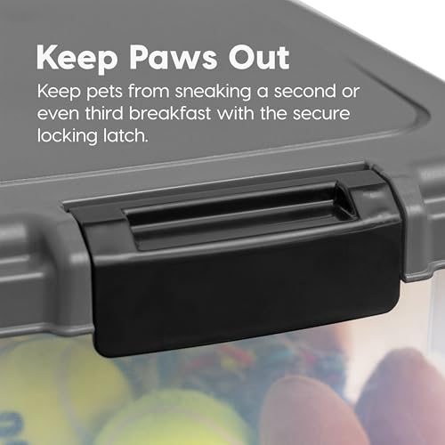 IRIS USA 30 lbs & 11 lbs Combo Airtight Dog Food Storage Container, Stackable Treat Box, 2-Cup Scoop, Wheels, Keep Fresh, Easy Mobility, Dark Gray - color: Dark Gray