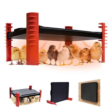 Smart Chicken Brooder Heater - Brooder Plate for 25 Chicks, 150W Adjustable Temp Chick Heating Plate with Built-in Sensor, Height Adjustable for Coop Warmer