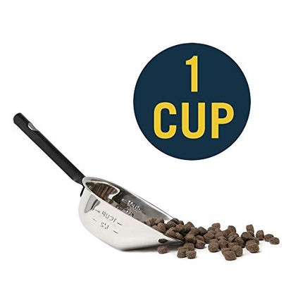 OurPet's Durapet Stainless Steel Food Scoop, 1 Cup,silver
