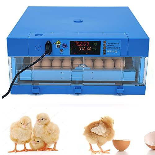 Fully Automatic Incubator for Hatching Eggs, 24-72PCS Egg Incubators with 360° Automatic Egg Turning and Humidity Control, Digital Display, for Hatching Chickens, Ducks, Quail, Goose Eggs