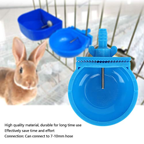SUNGOOYUE Drinker, Stainless Steel and Plastic Waterer, 10 Sets Auto Watering Drinker System, 6.5 X 2 Cm Bowls for Commercial Farm Cage Bunny Feeding