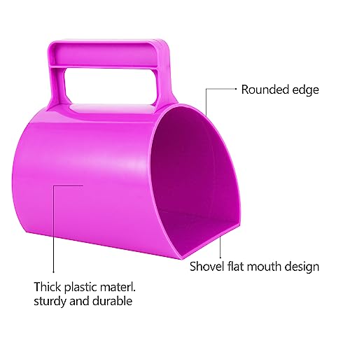 Feed Scoop - Grain Scoop for Horse,Heavy Duty Plastic Large Food Scoop for Large Dogs Livestock 1.8 Quart/7.2Cups (Purple) - color: Purple