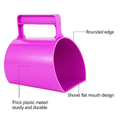 Feed Scoop - Grain Scoop for Horse,Heavy Duty Plastic Large Food Scoop for Large Dogs Livestock 1.8 Quart/7.2Cups (Purple) - color: Purple