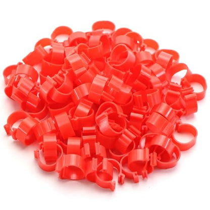 Chicken Inner Diameter 16/18/20/25mm Foot Ring Without Text Label Buckle Poultry Leg Chick Duck Goose Animal Identification Tool for Easy Flock Management(Red 100PCS,18mm) - color: Red 100pcs, size: 18mm